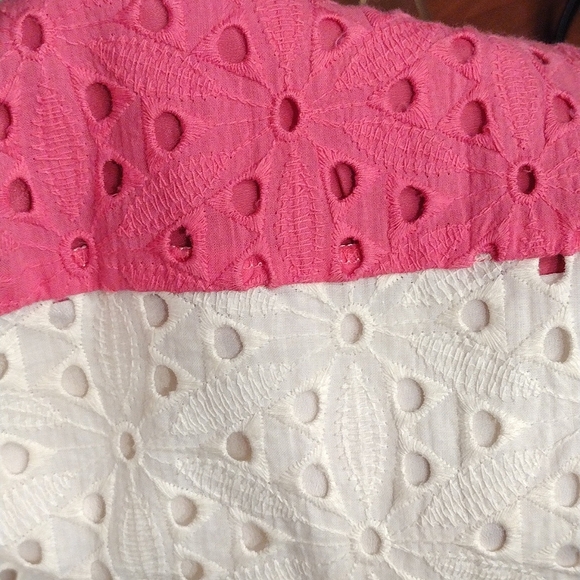 Jillian Harris by Privilege Bella Eyelet Dress, Size S, White/Pink - Picture 7 of 7